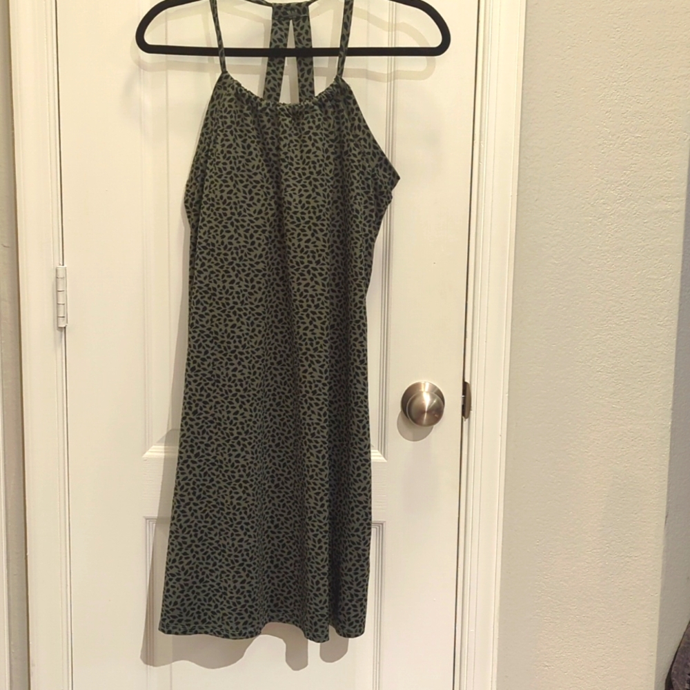 Eddie Bauer‎ Athleisure Dress Cheetah Print Green Medium